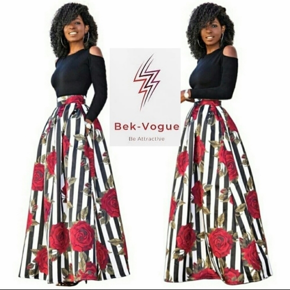 2PC Cold Shoulder Top & Maxi Skirt 3XL. - Picture 3 of 4